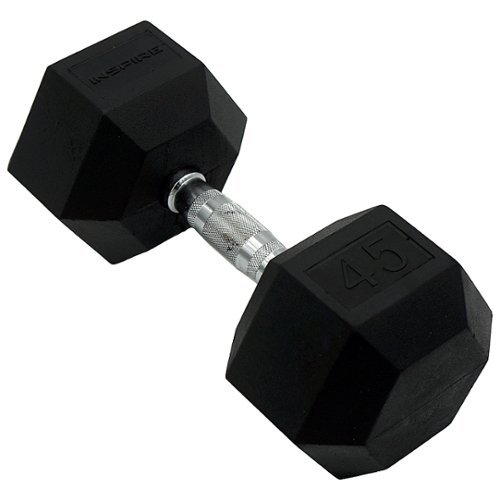 Inspire Fitness 45 LB Rubber Dumbbell - Black