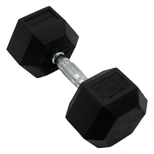 Inspire Fitness 40 LB Rubber Dumbbell - Black