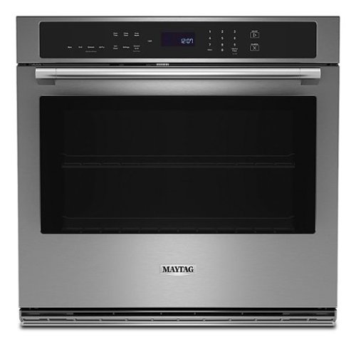 Maytag - 27" Built-In Single Electric Convection Wall Oven with Air Fry - Stainless Steel