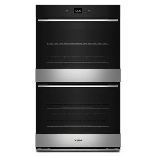 Front. Whirlpool - 30" Smart Built-In Electric Convection Double Wall Oven with Air Fry - Stainless Steel.