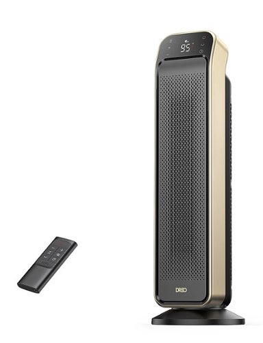 Dreo - Quiet Electric Heater with Safety Protection and Remote - Black & Gold