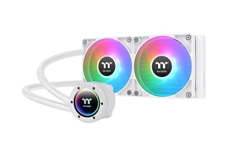 Thermaltake - TH240 V2 ARGB Sync 240mm AIO Liquid Cooler (2x 120mm ARGB PWM Fans) with Mirror Rotating Cap Design - White