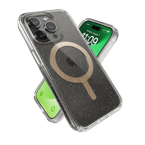 Speck Presidio Lux Case with MagSafe for Apple iPhone 15 Pro - Clear/Gold Glitter HOW TO BUY