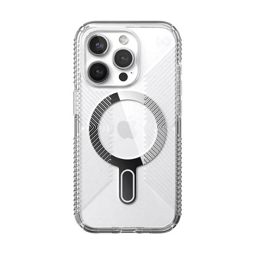 

Speck - Presidio Perfect-Clear Grip ClickLock Case with MagSafe for Apple iPhone 15 Pro - Clear/Chrome