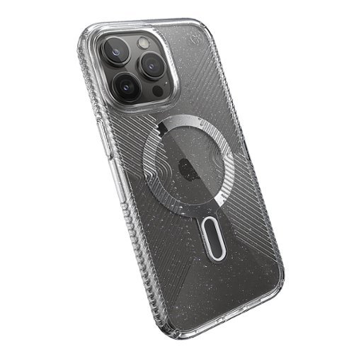 Speck Presidio Lux Grip ClickLock Case with MagSafe for Apple iPhone 15 Pro Max - Clear/Glitter GLOBAL SHIPPING