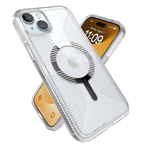 Speck Gemshell Grip Case with MagSafe for Apple iPhone 15 Plus/14 Plus - Clear/Chrome HOW TO BUY