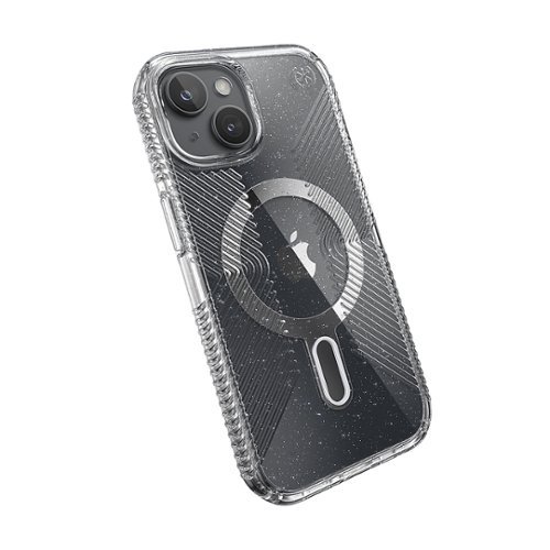 Speck Presidio Lux Grip ClickLock Case with MagSafe for Apple iPhone 16e/15/14/13 - Clear/Glitter GLOBAL SHIPPING