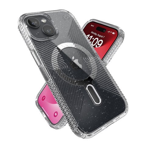 Speck Presidio Lux Grip ClickLock Case with MagSafe for Apple iPhone 16e/15/14/13 - Clear/Glitter HOW TO BUY