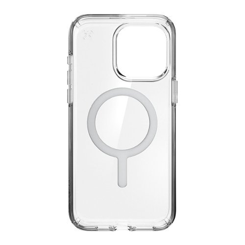 Speck Presidio Perfect-Clear Case with MagSafe for Apple iPhone 15 Pro Max, Wireless Charging, 13ft Drop Protection - Clear/Chrome WHERE TO BUY