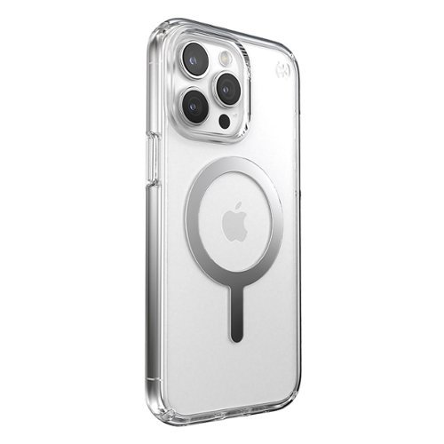 Speck Presidio Perfect-Clear Case with MagSafe for Apple iPhone 15 Pro Max, Wireless Charging, 13ft Drop Protection - Clear/Chrome WORLDWIDE DELIVERY