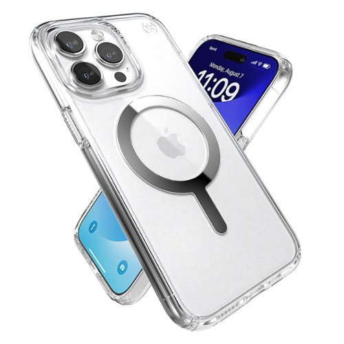 Speck Presidio Perfect-Clear Case with MagSafe for Apple iPhone 15 Pro Max, Wireless Charging, 13ft Drop Protection - Clear/Chrome HOW TO BUY