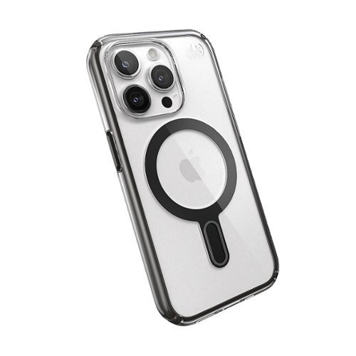 Speck Presidio Perfect-Clear ClickLock Case with MagSafe for Apple iPhone 15 Pro - Clear/Black GLOBAL SHIPPING