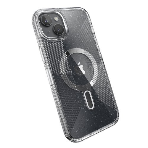 Speck Presidio Lux Grip ClickLock Case with MagSafe for Apple iPhone 15 Plus/14 Plus - Clear/Glitter GLOBAL SHIPPING