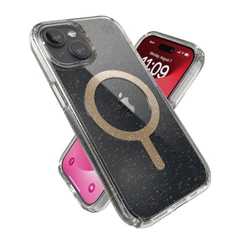 Speck Presidio Lux Case with MagSafe for Apple iPhone 16e/15/14/13 - Clear/Gold Glitter HOW TO BUY