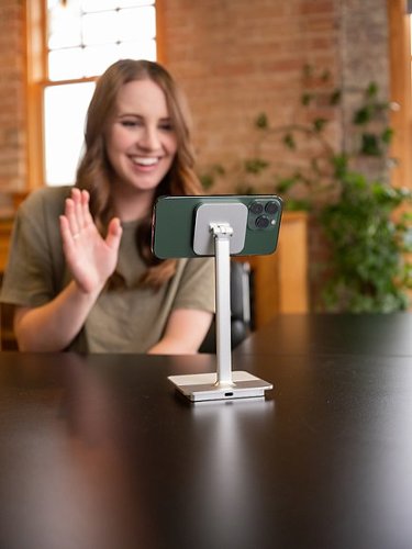 Moment Dual Wireless Charging Magnetic Phone Stand - White GLOBAL SHIPPING