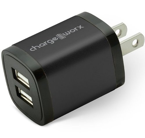 

Chargeworx - 2.4A Dual USB Wall Charger - Black