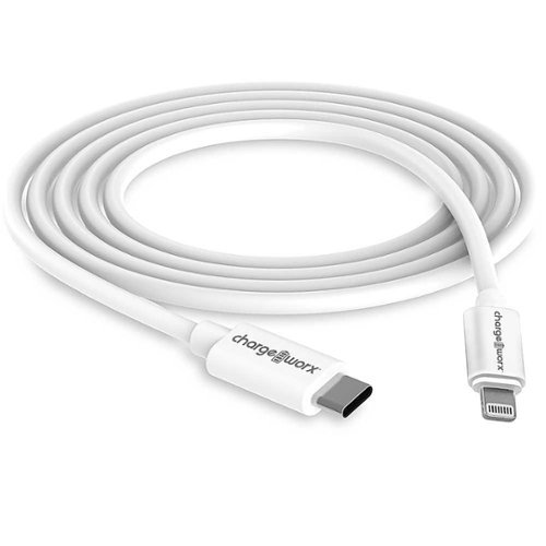 Chargeworx - 10' 18W PD Lightning to USB-C Cable - White