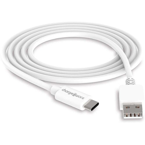 Chargeworx - 10' USB to USB-C Sync and Charge Cable - White-Front_Standard 