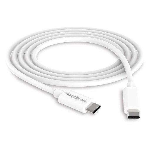 Chargeworx - 3' 60W PD USB-C to USB-C Cable - White-Front_Standard 