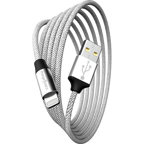 Chargeworx - 10' USB to Lightning Charging Cable - Silver