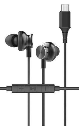 Chargeworx - USB-C Wired Earbuds - Black