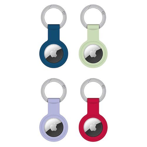 Chargeworx - Keychain Holder for Apple AirTag (4-Pack) - Assorted Colors