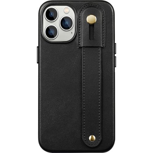 SaharaCase - FingerGrip Series Genuine Leather Case with MagSafe for Apple iPhone 15 Pro Max - Black