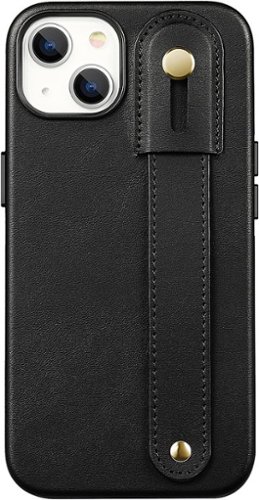 SaharaCase - FingerGrip Series Genuine Leather Case with Magsafe for Apple iPhone 15 - Black