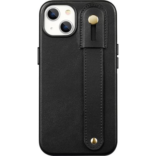 SaharaCase - FingerGrip Series Genuine Leather Case with Magsafe for Apple iPhone 15 Plus - Black