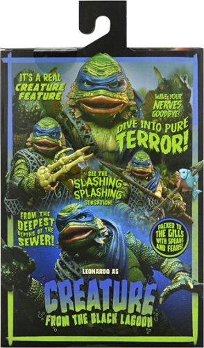 NECA Universal Monsters/Teenage Mutant Ninja Turtles 7” Scale Action Figure - Leonardo as Creature from the Black Lagoon WORLDWIDE DELIVERY