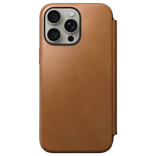 Nomad - Modern Leather Folio with Magsafe for Apple iPhone 15 Pro Max - Tan-Front_Standard 