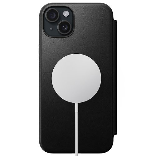 Nomad Modern Leather Folio with Magsafe for Apple iPhone 15 Plus - Black WORLDWIDE DELIVERY