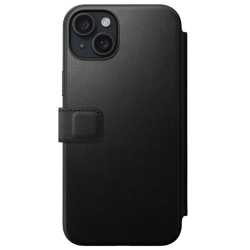 Nomad Modern Leather Folio with Magsafe for Apple iPhone 15 Plus - Black GLOBAL SHIPPING