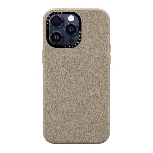 CASETiFY Leather Case with MagSafe for Apple iPhone 15 Pro Max - Greige WORLDWIDE DELIVERY