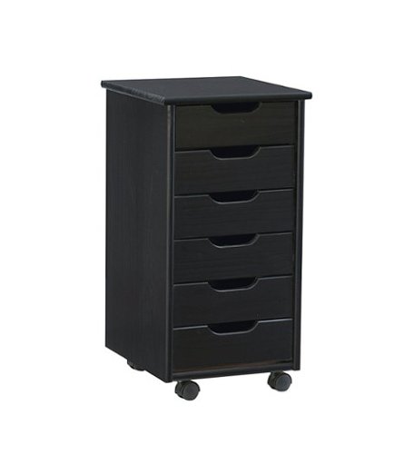 

Linon Home Décor - Monte Six-Drawer Rolling Storage Cart - Black