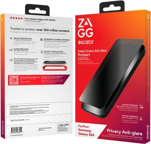 ZAGG InvisibleShield Glass Fusion Privacy Screen Protector for Samsung Galaxy S24 - Tinted BUY ONLINE