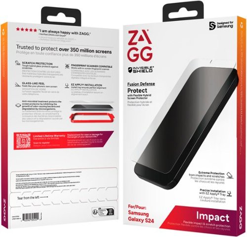 ZAGG InvisibleShield Glass Fusion Defense Screen Protector for Samsung Galaxy S24 - Clear BUY ONLINE