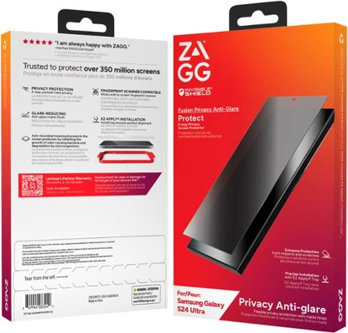 ZAGG InvisibleShield Glass Fusion Privacy Screen Protector for Samsung Galaxy S24 ultra - Tinted BUY ONLINE