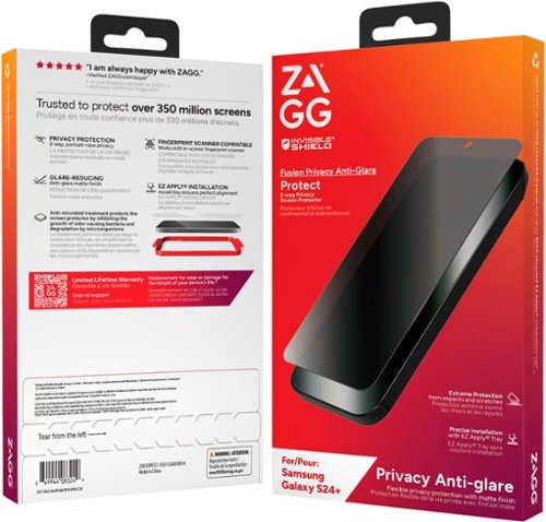 ZAGG InvisibleShield Glass Fusion Privacy Screen Protector for Samsung Galaxy S24+ - Tinted BUY ONLINE