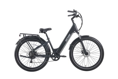 GoTrax - CTI3 Step Thru eBike w/ 45mi Max Operating Range and 20mph Max Speed - Black-Front_Standard 