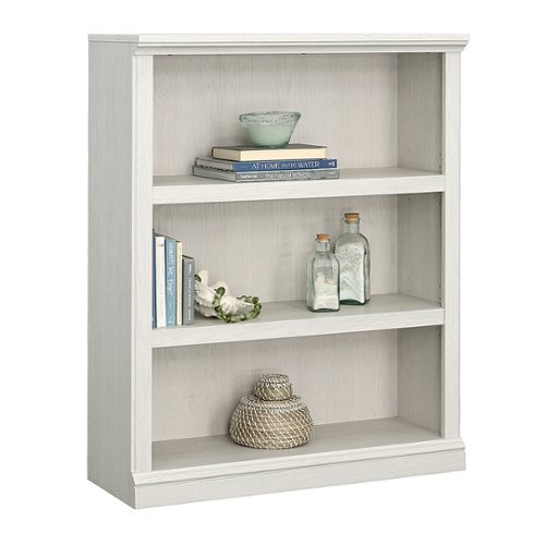 Sauder 43.78" 3 Shelf Vertical Bookcase Glacier Oak: Laminated MDF Storage, Adjustable, CARB Certified