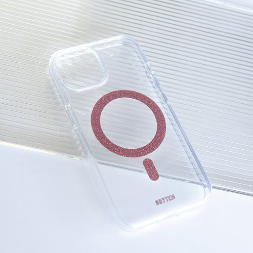 Bryten MagFX Design Phone Case for iPhone 15 Pro Case - Silicone, Compatible with MagSafe - Yellowing Resistant, Shockproof - Pink Glitter WORLDWIDE DELIVERY