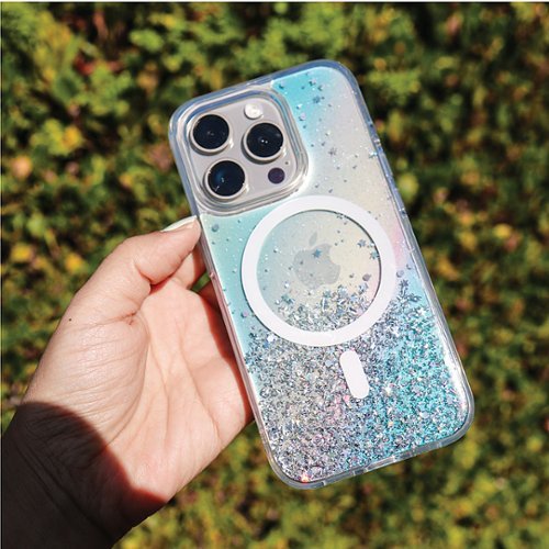 Bryten Starburst iPhone 15 Pro Case - Design with Sparkle Glitter, Silicon, MagSafe Compatible, Shockproof - Unicorn SHOP ONLINE