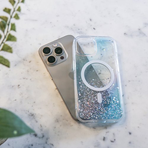 Bryten Starburst iPhone 15 Case - Design with Sparkle Glitter, Silicon, MagSafe Compatible, Shockproof - Unicorn HOW TO BUY