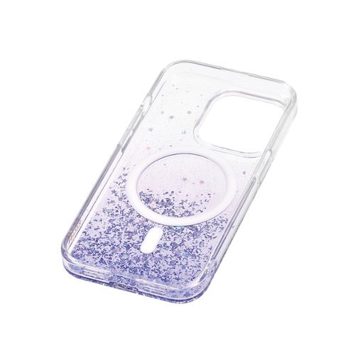 Bryten Starburst iPhone 15 Pro Case - Design with Sparkle Glitter, Silicon, MagSafe Compatible, Shockproof - Purple WORLDWIDE DELIVERY