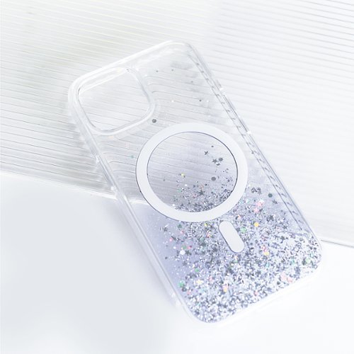Bryten Starburst iPhone 15 Case - Design with Sparkle Glitter, Silicon, MagSafe Compatible, Shockproof - Purple WHERE TO BUY