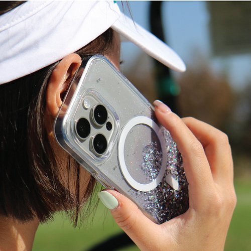 Bryten Starburst iPhone 15 Case - Design with Sparkle Glitter, Silicon, MagSafe Compatible, Shockproof - Purple SHOP ONLINE