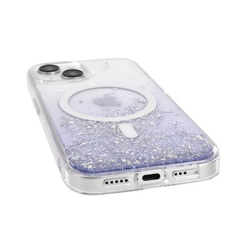Bryten Starburst iPhone 15 Case - Design with Sparkle Glitter, Silicon, MagSafe Compatible, Shockproof - Purple GLOBAL SHIPPING