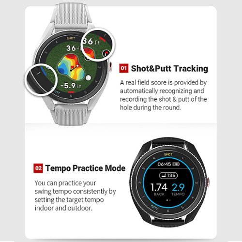 VoiceCaddie T9 GPS Watch with Green Undulation and Slope - Black GLOBAL SHIPPING