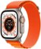 Apple Geek Squad Certified Refurbished Watch Ultra (GPS + Cellular) 49mm Titanium Case with Orange Alpine Loop - Large - Titanium - (2022)-Front_Standard